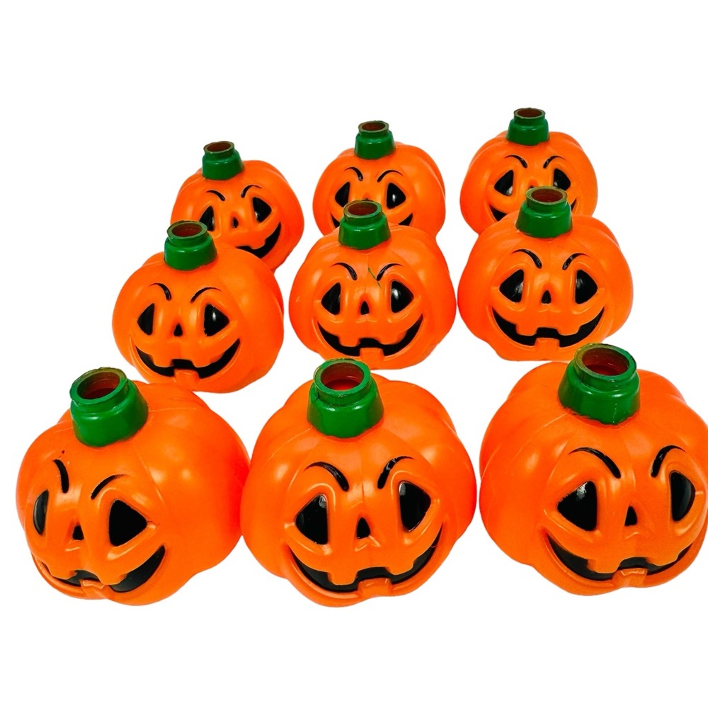 Halloween Pumpkin JOl String Light COVERS ONLY Lot Of 9 Hard Plastic